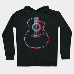 3D Auditorium Style Acoustic Guitar Body Outline Hoodie